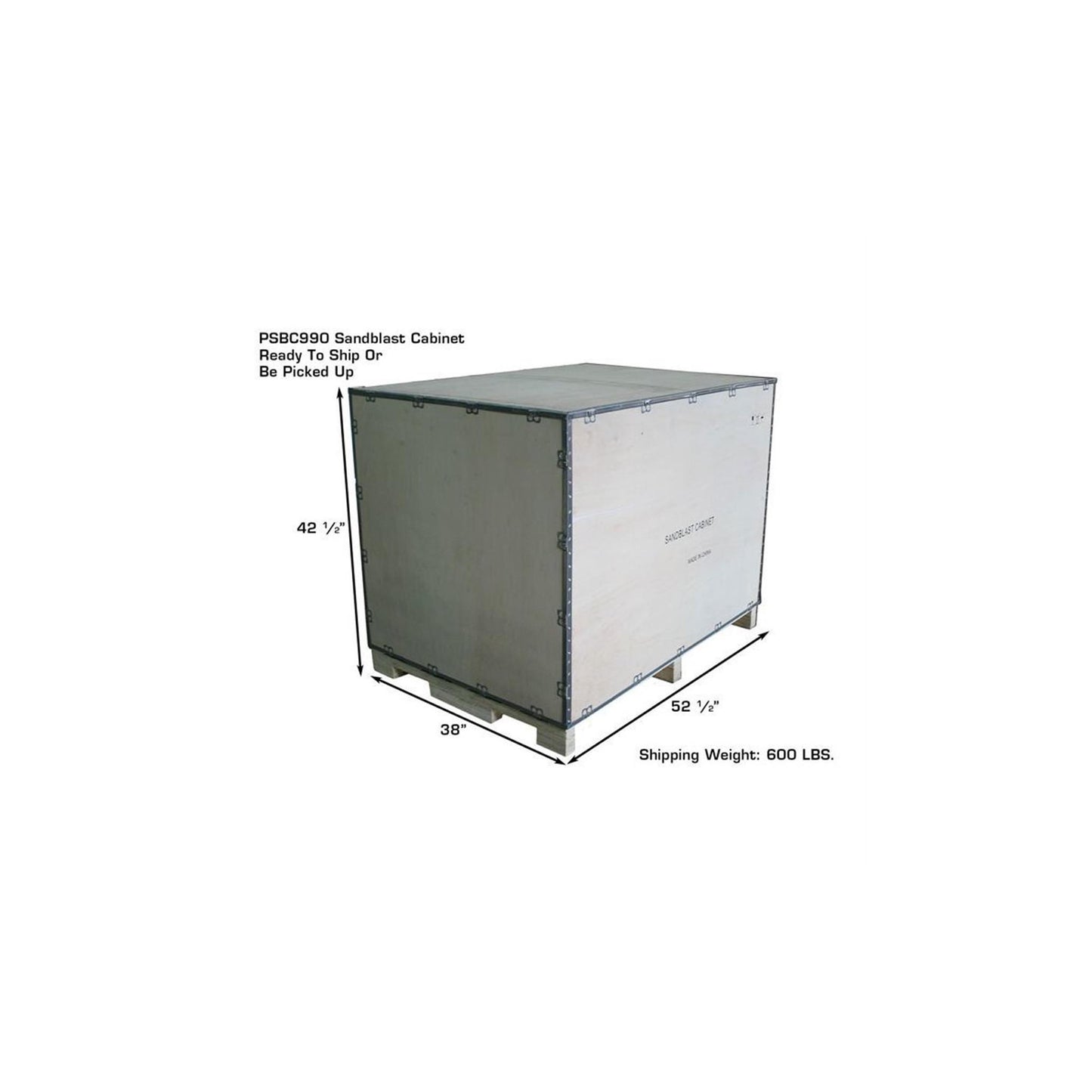 Atlas PSBC990 Pressurized Sandblast Cabinet | 46" x 34" Work Area | Industrial Media Blasting Cabinet | 110V