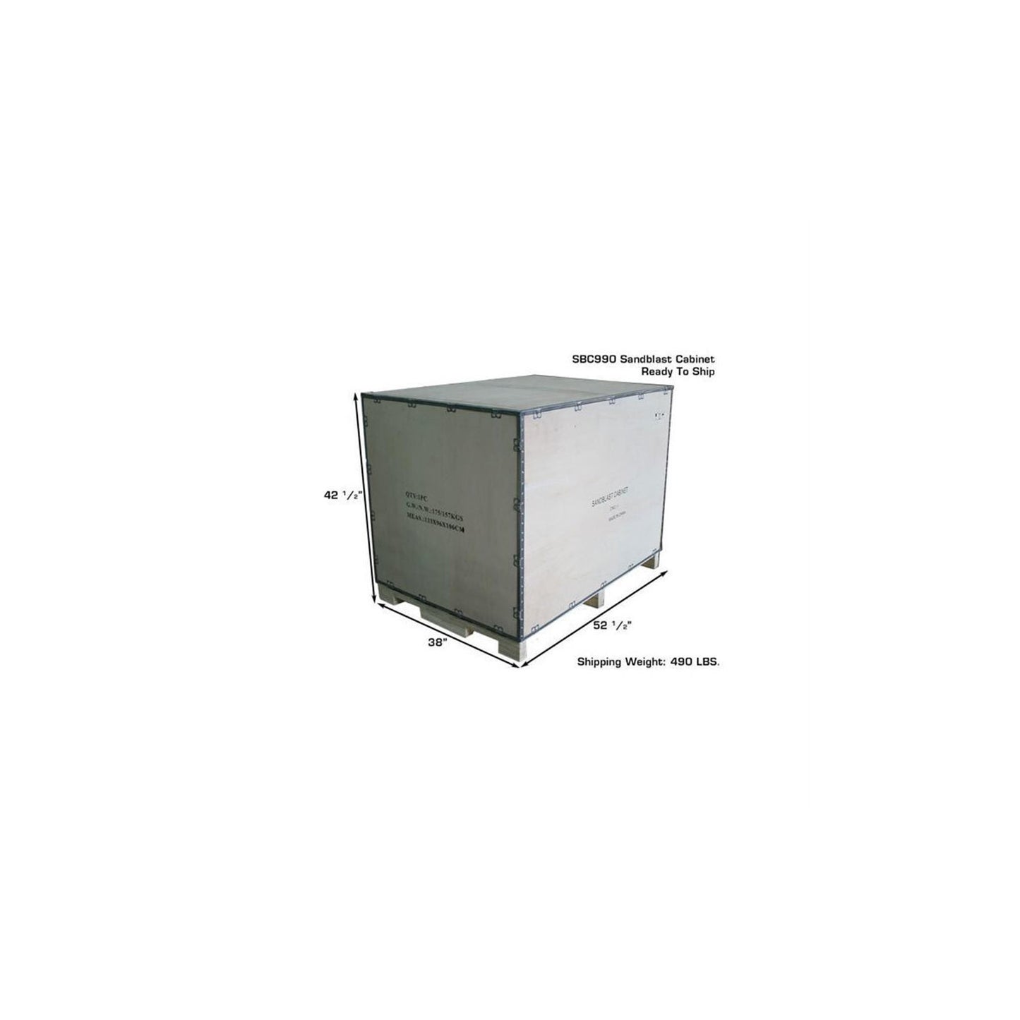 Atlas SBC990 Large Media Blasting Cabinet | 46" x 34" Work Area | Industrial Sandblast Cabinet | 110V