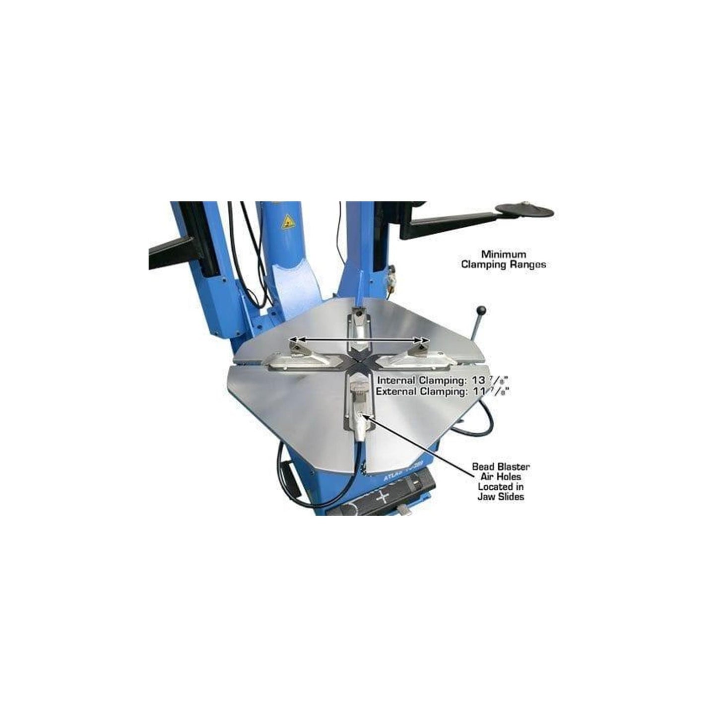 Atlas TC289DAA Large Swing Arm Tire Changer with Dual Assist Arms & Bead Blaster | 110V Professional Rim Clamp Wheel Changer