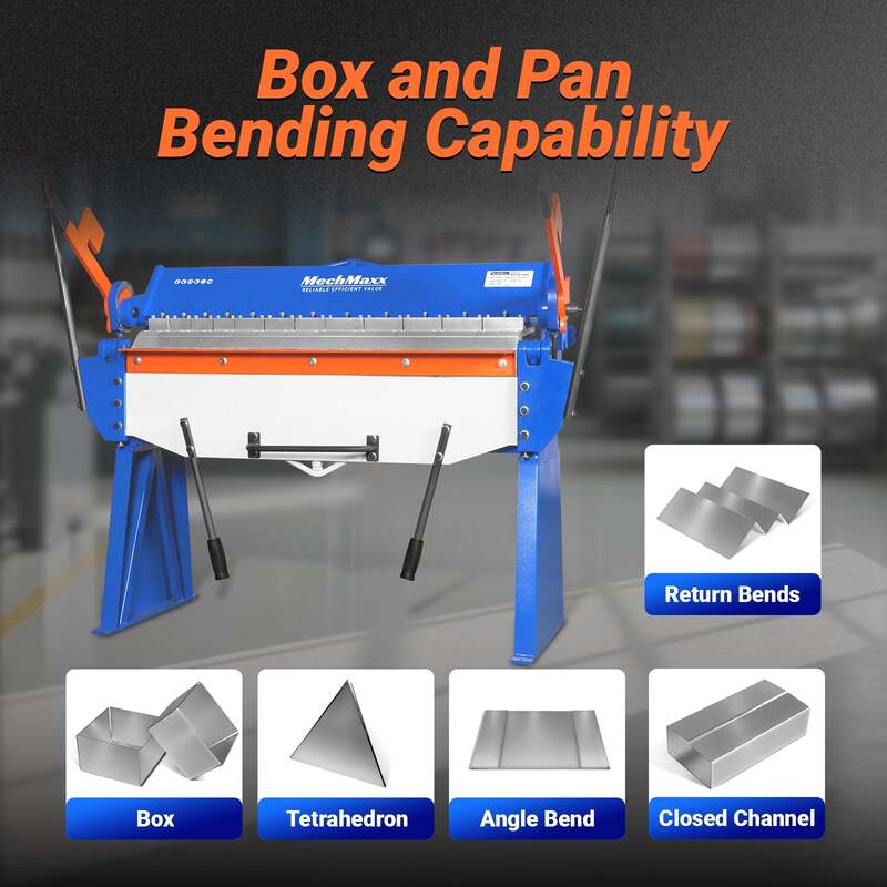 MechMaxx 500302 48" Manual Pan and Box Brake – 12 Gauge Capacity