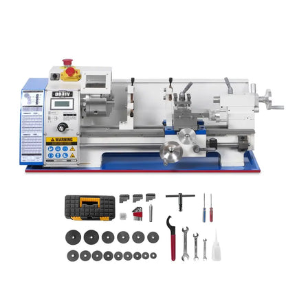 Mechmaxx 500003 ‘’ Spindle Bore Metal Lathe Machine 8'' x 16'' High Precision Brushless Motor Mini 1.5HP Benchtop 0-2500 RPM Variable Speed Metal Working Machine