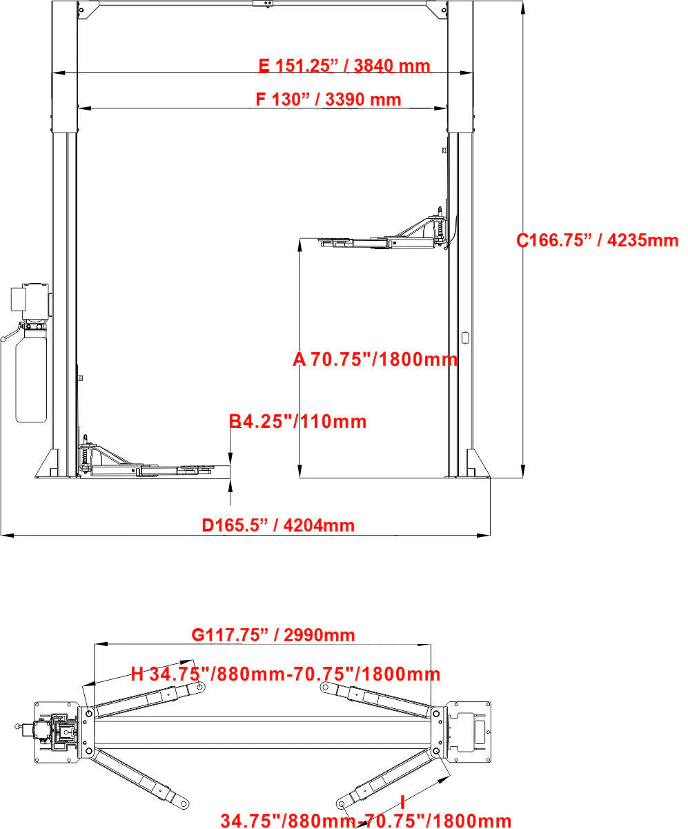 Katool KT-M120 two post lift