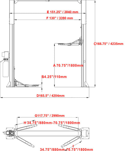 Katool KT-M120 two post lift