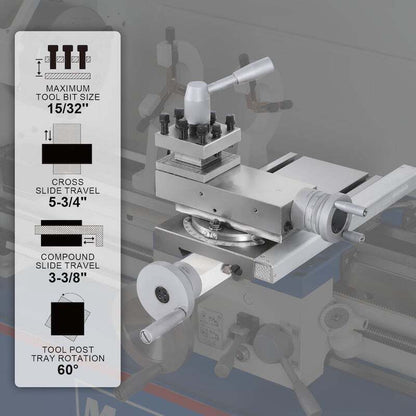 MechMaxx 500008 11" x 30" Metal Lathe with DRO – 2HP Brushless Motor, Variable Speed 0-2000 RPM