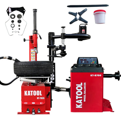 Katool KT-T835 & KT-B700 Tire Changer and Wheel Balancer Combo
