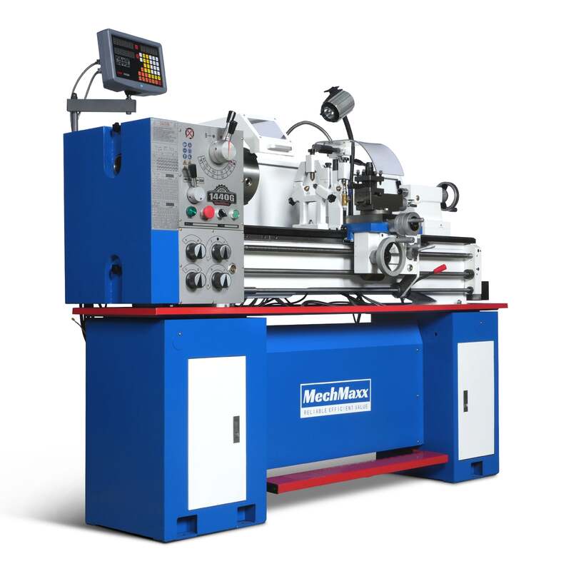 MechMaxx 500009 1440G 14" x 40" Industrial Metal Lathe with DRO – 2HP Precision Gearhead Lathe with Stand