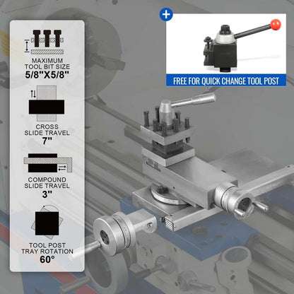 MechMaxx 500010 1440GV 14" x 40" Industrial Metal Lathe with DRO – 3HP Variable Speed Gunsmith Lathe