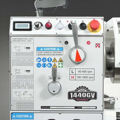 MechMaxx 500010 1440GV 14" x 40" Industrial Metal Lathe with DRO – 3HP Variable Speed Gunsmith Lathe