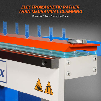MechMaxx 500000 MSMB650E 24" Magnetic Sheet Metal Brake – 3 Ton Electromagnetic Pan & Box Brake