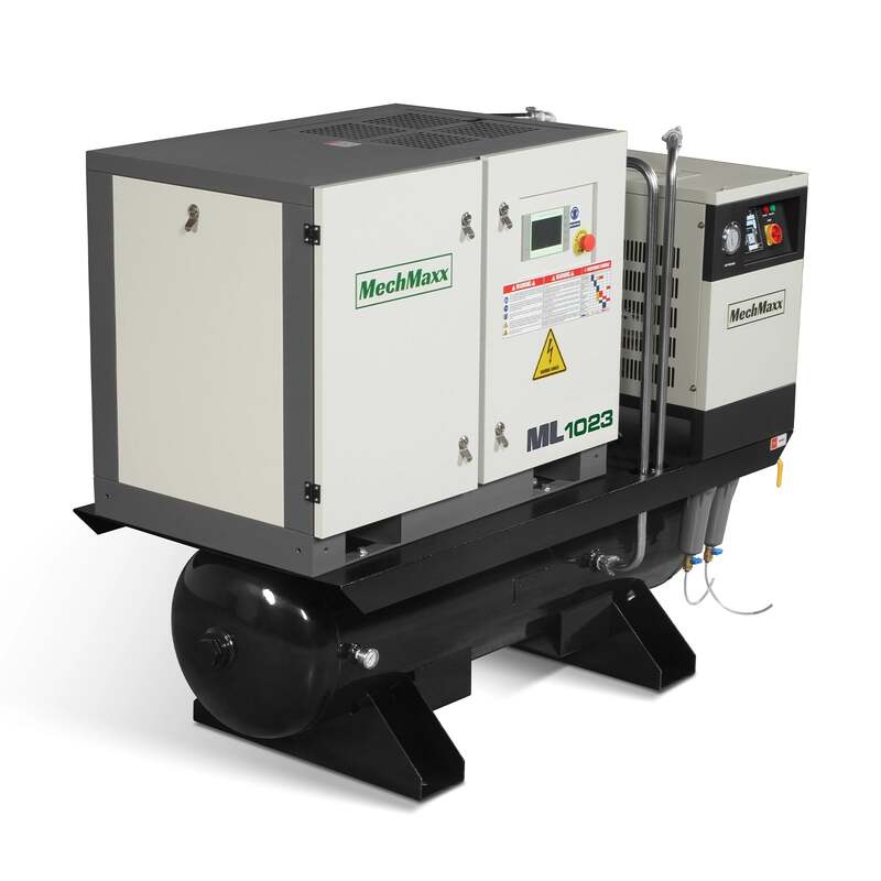 MechMaxx 300009 10HP Rotary Screw Air Compressor with Dryer & 66-Gal Tank – 32.8 CFM Industrial Air System