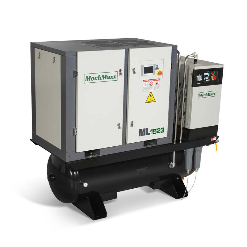 MechMaxx 300010 15HP Rotary Screw Air Compressor with Dryer & 105-Gal Tank – 45.9 CFM Industrial Air System