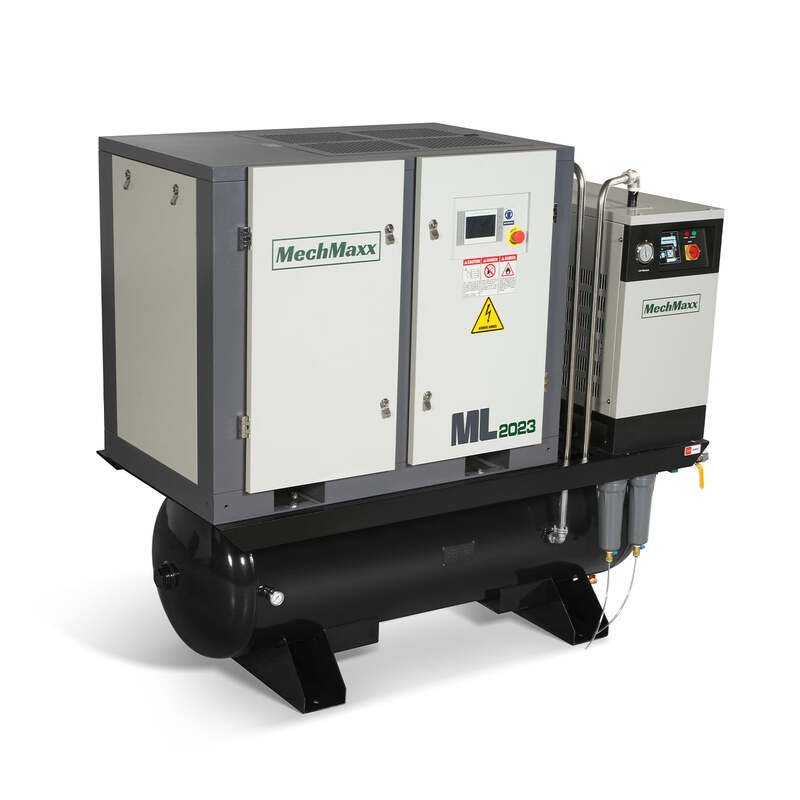 MechMaxx 300011 20HP Rotary Screw Air Compressor with Dryer & 105-Gal Tank – 78 CFM Industrial Air System