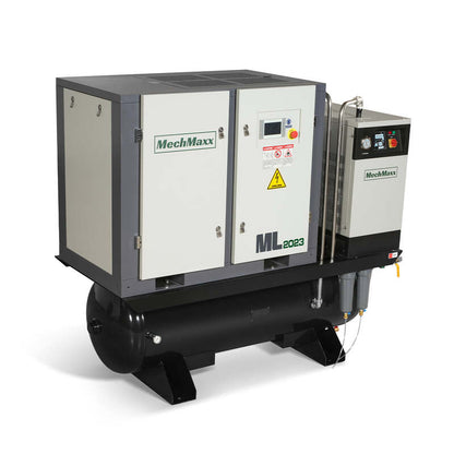 MechMaxx 300011 20HP Rotary Screw Air Compressor with Dryer & 105-Gal Tank – 78 CFM Industrial Air System