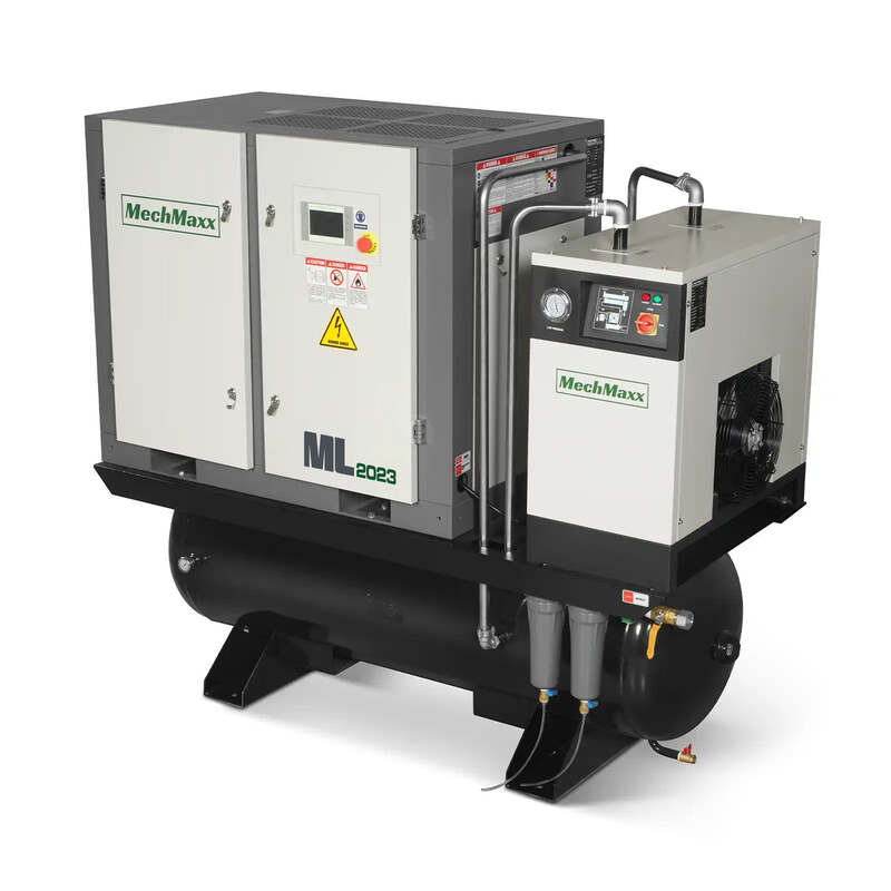 MechMaxx 300011 20HP Rotary Screw Air Compressor with Dryer & 105-Gal Tank – 78 CFM Industrial Air System
