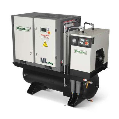 MechMaxx 300021 20HP Rotary Screw Air Compressor with Dryer & 105-Gal Tank – 78 CFM Industrial Air System