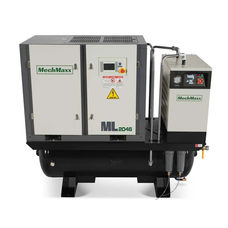 MechMaxx 300021 20HP Rotary Screw Air Compressor with Dryer & 105-Gal Tank – 78 CFM Industrial Air System