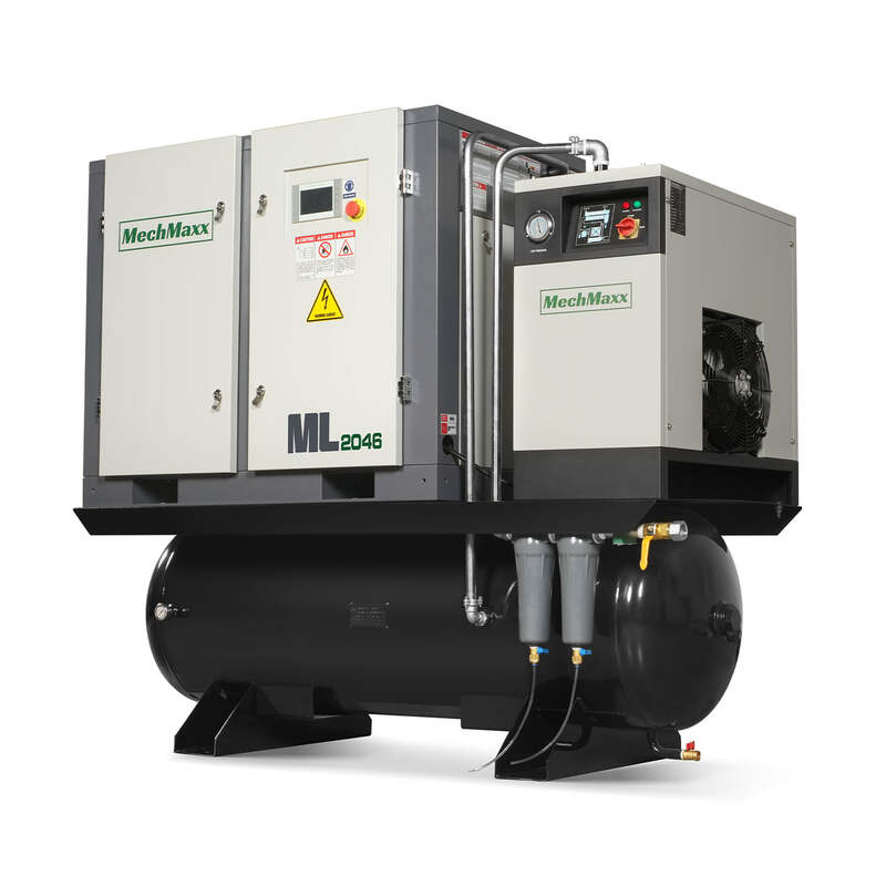 MechMaxx 300021 20HP Rotary Screw Air Compressor with Dryer & 105-Gal Tank – 78 CFM Industrial Air System