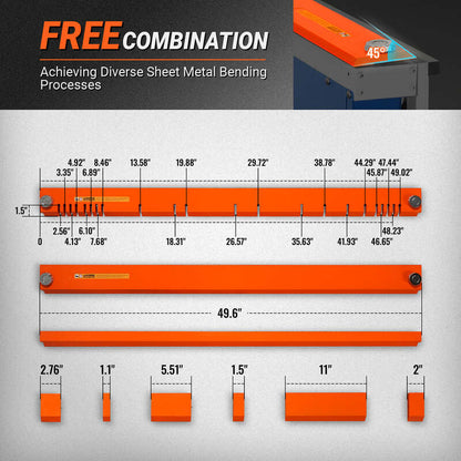 Mechmaxx 500001 48" Industrial Magnetic Sheet Metal Brake – 20 Gauge Capacity Electromagnetic Press Brake (MSMB1250E)