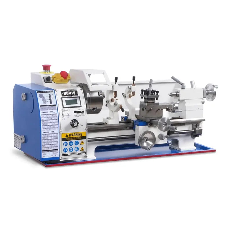 Mechmaxx 500003 ‘’ Spindle Bore Metal Lathe Machine 8'' x 16'' High Precision Brushless Motor Mini 1.5HP Benchtop 0-2500 RPM Variable Speed Metal Working Machine