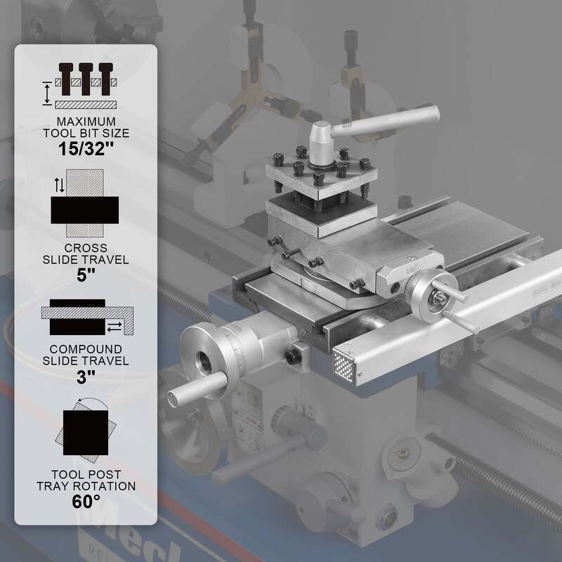 Mechmaxx 500006 10" × 30" Variable Speed Metal Lathe with DRO – 1.5 HP Precision Benchtop Lathe (Model 1030VD)