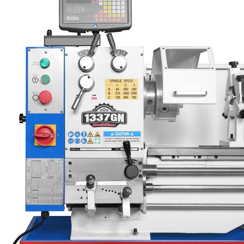 MechMaxx 500011 13" x 37" Industrial Metal Lathe – Full Norton Gearbox, 1.5HP, 64–1500 RPM