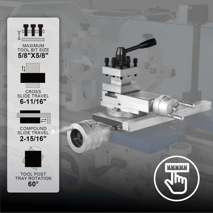 MechMaxx 500013 13" x 40" Industrial Metal Lathe – 2HP Variable Speed 70-2000 RPM, D1-4 Spindle