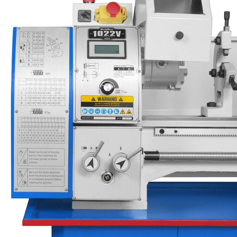 MechMaxx 500014 10" x 22" Benchtop Metal Lathe – 1.5HP Brushless Motor, Variable Speed 0–2000 RPM