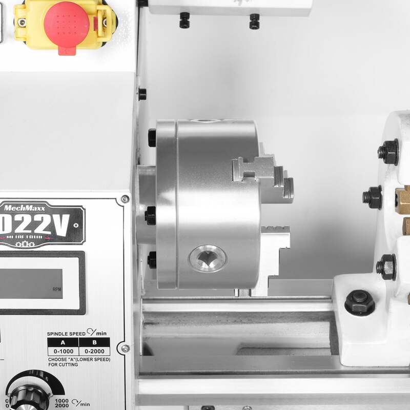 MechMaxx 500014 10" x 22" Benchtop Metal Lathe – 1.5HP Brushless Motor, Variable Speed 0–2000 RPM