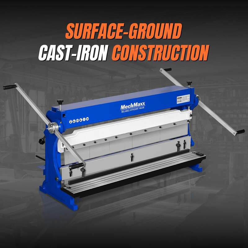 MechMaxx 500307 40" 3-in-1 Sheet Metal Machine – Slip Roll, Shear & Pan Brake (20 Gauge Capacity)
