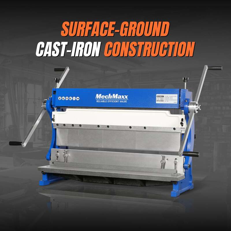 MechMaxx 500306 MMCB3016 30" 3-in-1 Sheet Metal Machine – Slip Roll, Shear & Pan Brake