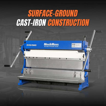 MechMaxx 500306 MMCB3016 30" 3-in-1 Sheet Metal Machine – Slip Roll, Shear & Pan Brake