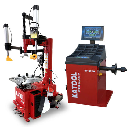 Katool KT-T830 & KT-B760 Tire Changer and Wheel Balancer Combo