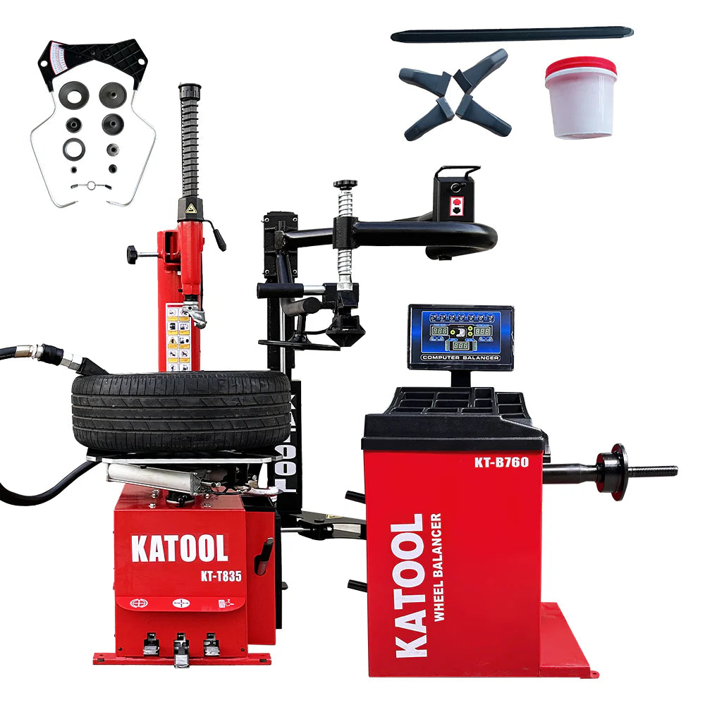 Katool KT-T835 & KT-B760 Tire Changer and Wheel Balancer Combo