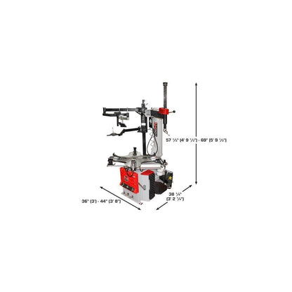 Atlas Platinum PTC300 Swing Arm Tire Changer with Left-Hand Assist Arm & Bead Blaster | 110V Professional Rim Clamp Wheel Changer