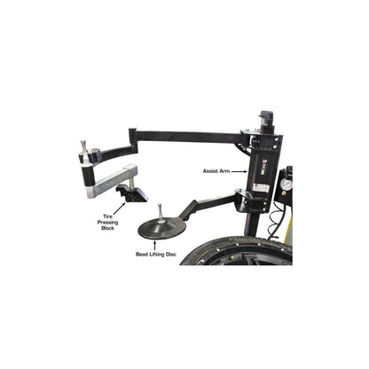 Atlas Platinum PTC300 Swing Arm Tire Changer with Left-Hand Assist Arm & Bead Blaster | 110V Professional Rim Clamp Wheel Changer