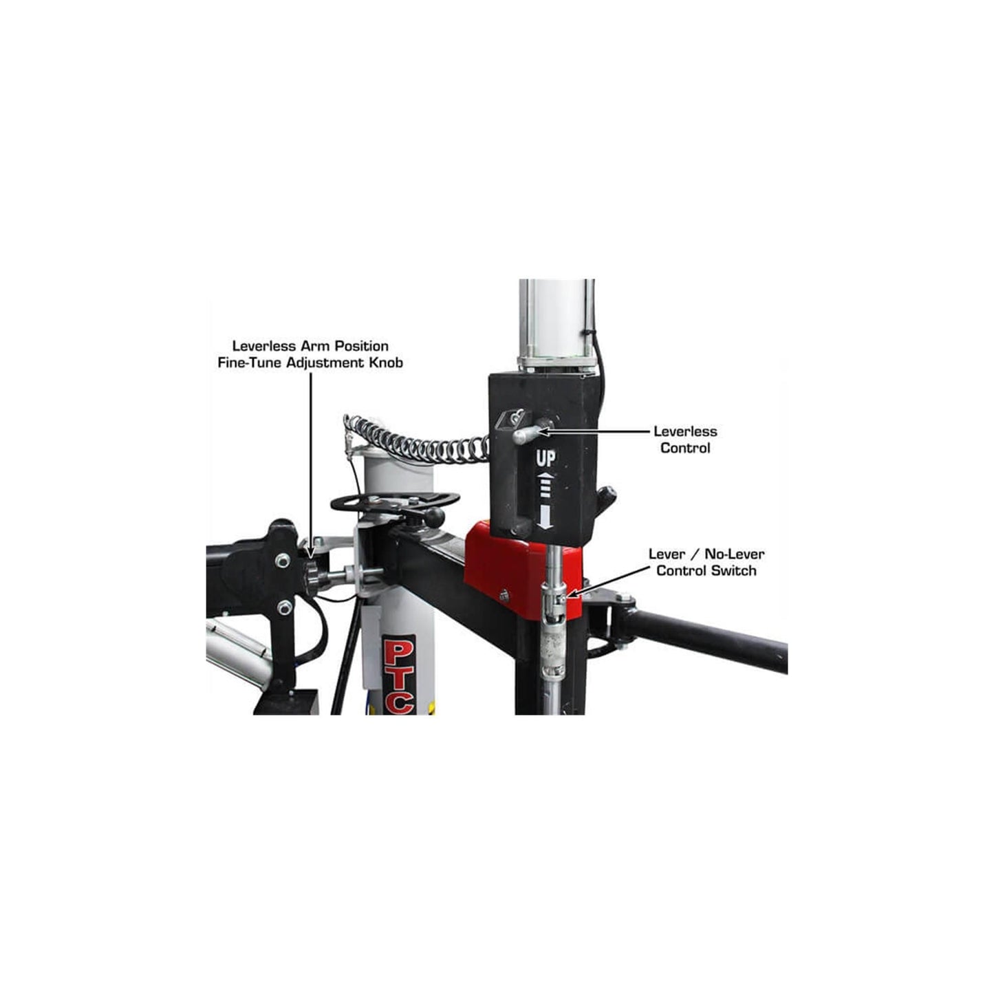 Atlas Platinum PTC500 Center Post Leverless Tire Changer with Dual Assist Arms & Wheel Lift | 110V Professional Tire Changer