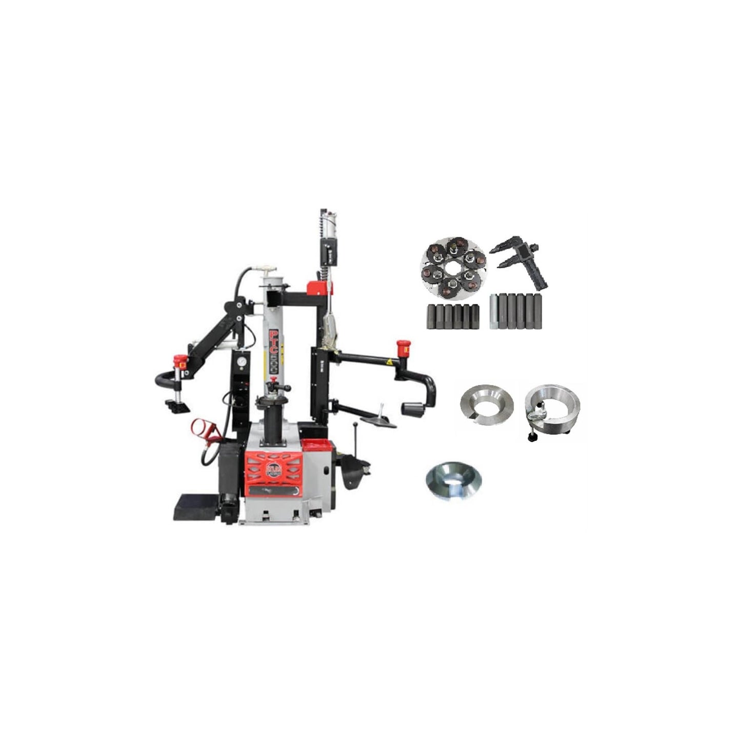 Atlas Platinum PTC500 KIT Center Post Leverless Tire Changer with Dual Assist Arms, Wheel Lift & Accessory Kit | 110V Professional Tire Changer