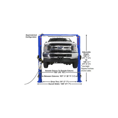 Atlas Platinum PVL10 10,000 lb ALI Certified Commercial Two-Post Car Lift