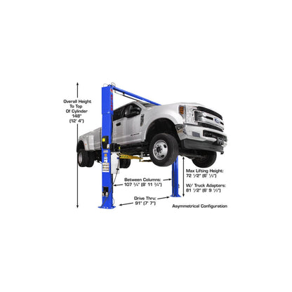 Atlas Platinum PVL10 10,000 lb ALI Certified Commercial Two-Post Car Lift