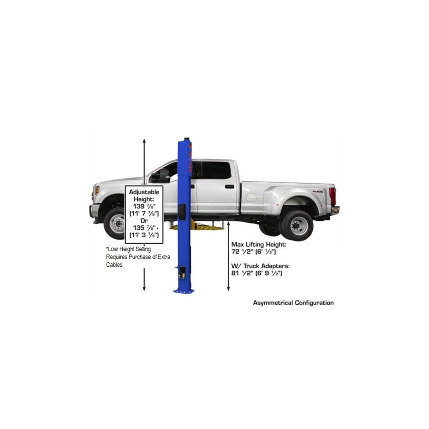 Atlas Platinum PVL10 10,000 lb ALI Certified Commercial Two-Post Car Lift