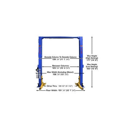 Atlas Platinum PVL12 12,000 lb ALI Certified Commercial Two-Post Car Lift