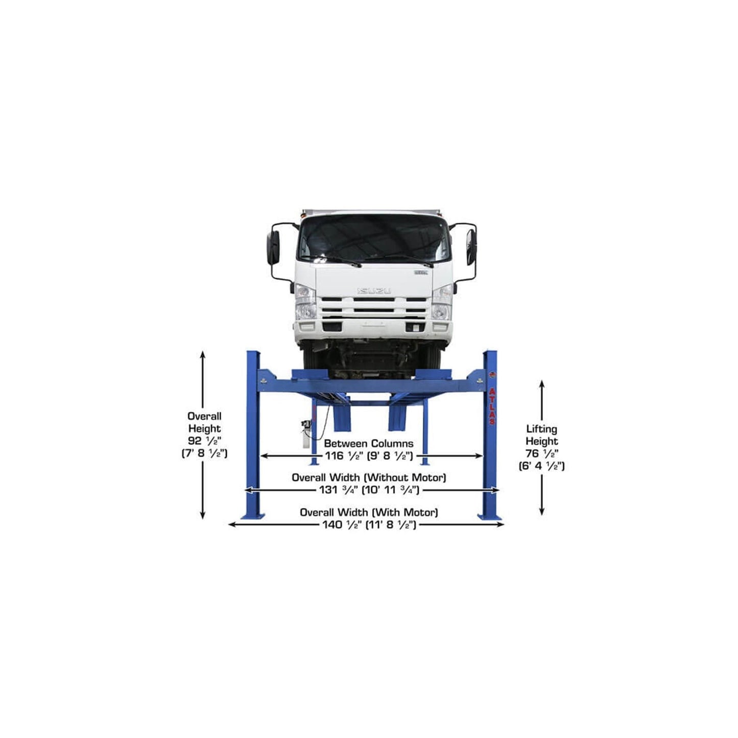 Atlas Platinum PVL14 14,000 lb ALI Certified Commercial Four-Post Vehicle Lift