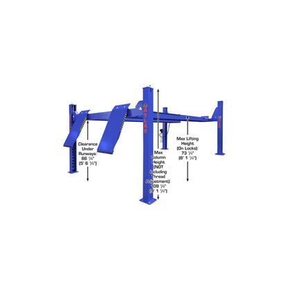Atlas Platinum PVL14OF-EXT 14,000 lb ALI Certified Open-Front Commercial Four-Post Alignment Lift