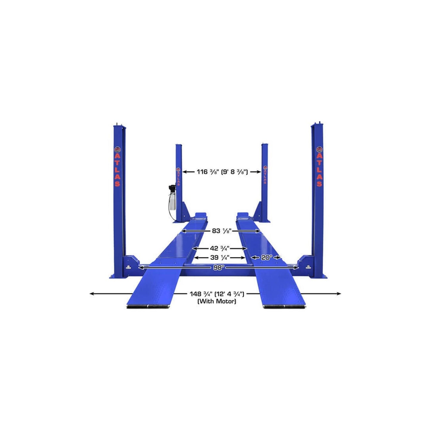 Atlas Platinum PVL14OF-EXT 14,000 lb ALI Certified Open-Front Commercial Four-Post Alignment Lift