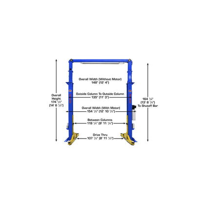 Atlas Platinum PVL15 15,000 lb ALI Certified Commercial Two-Post Car Lift
