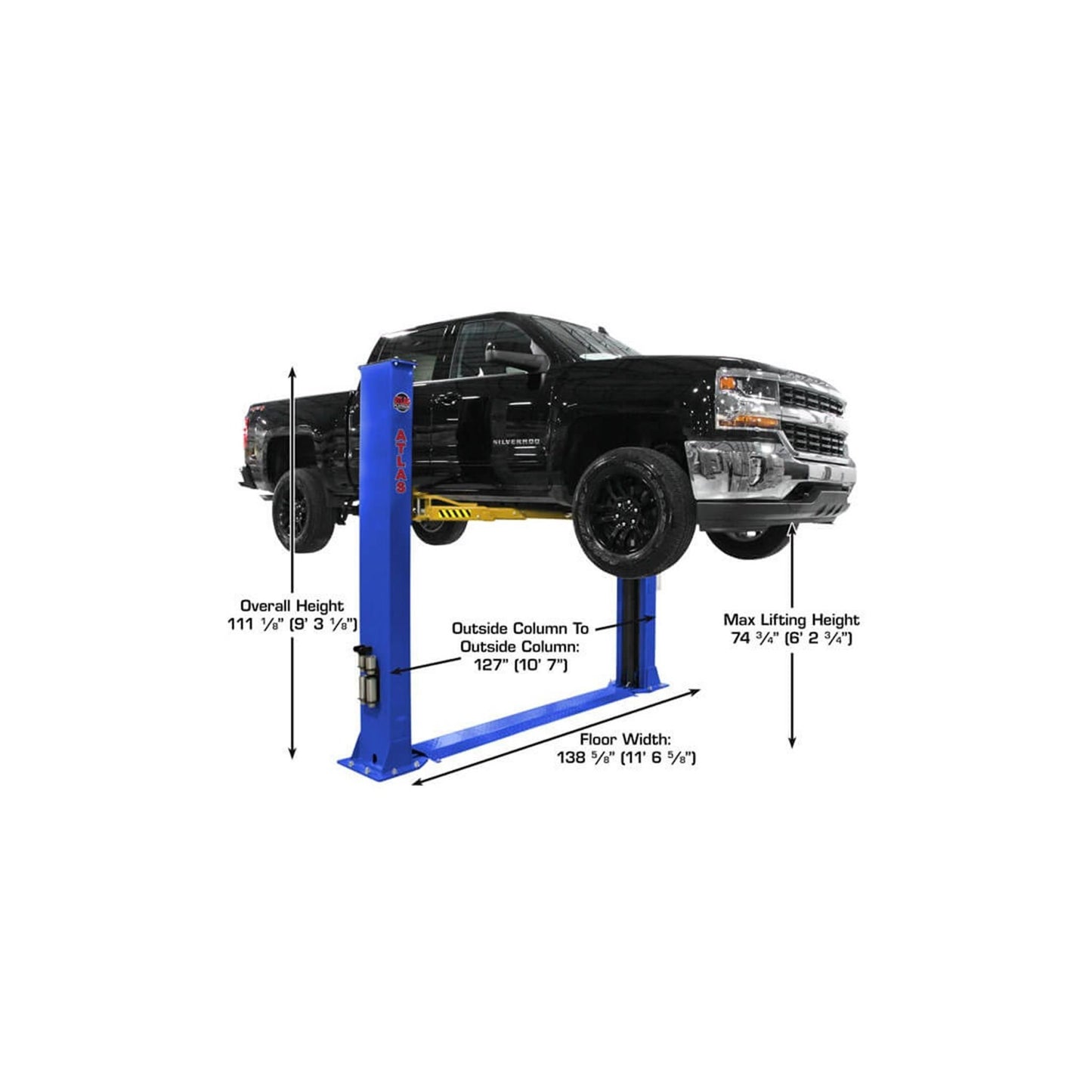 Atlas Platinum PVL9BP 9,000 lb ALI Certified Baseplate Two-Post Car Lift