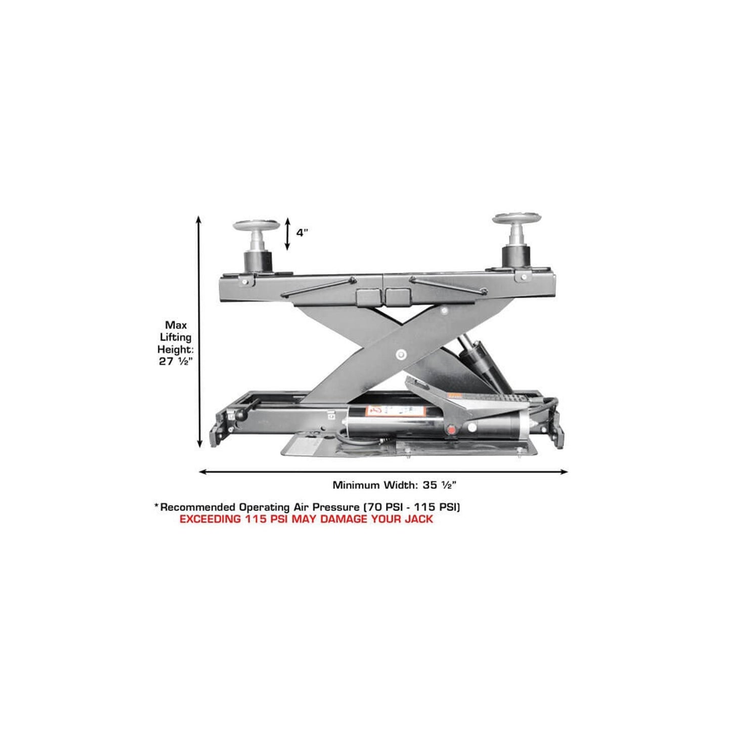 Atlas Platinum AP-RJ7000 7,000 lb Air/Hydraulic Rolling Bridge Jack