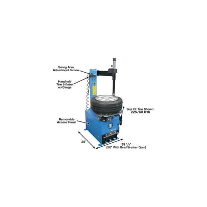 Atlas TC221 Swing Arm Tire Changer | 110V Rim Clamp Wheel Changer for Steel & Alloy Wheels