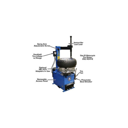 Atlas TC229 Swing Arm Tire Changer with Bead Blaster | 110V Rim Clamp Wheel Changer for Steel & Alloy Wheels