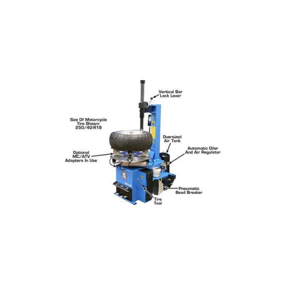 Atlas TC229 Swing Arm Tire Changer with Bead Blaster | 110V Rim Clamp Wheel Changer for Steel & Alloy Wheels
